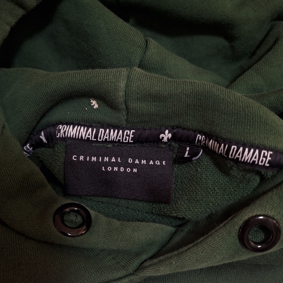 Criminal Damage River Island Rose hoodie unisex men's L - Picture 8 of 10